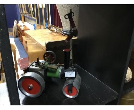MAMOD STEAM ENGINE, along with a signalling pole