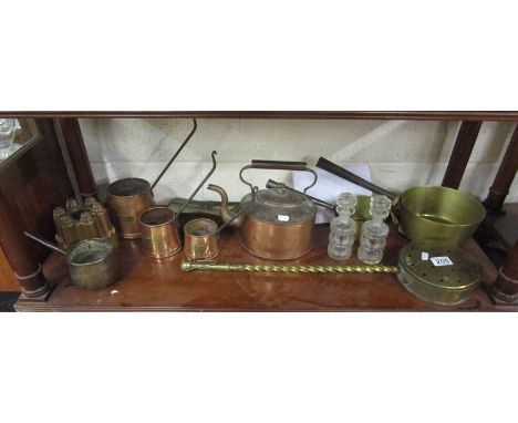 Shelf of copper and brass
