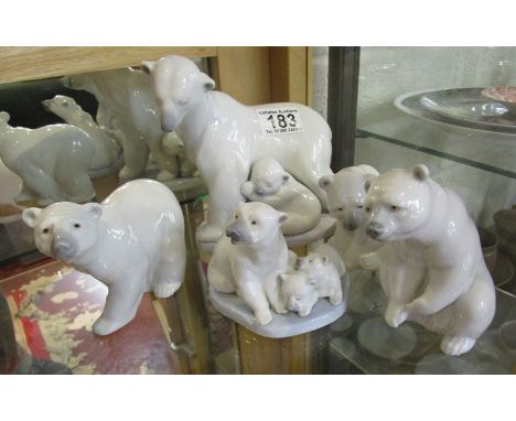 Collection of Lladro polar bears