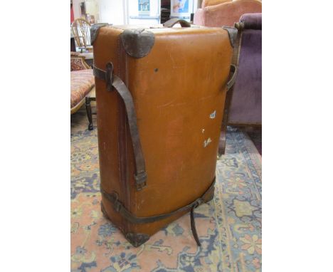 Very large vintage leather trunk