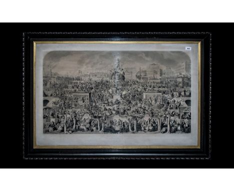 Large Antique Print 'The Worship of Bacchus' depicting the drinking customs of society by George Cruikshank published June 20