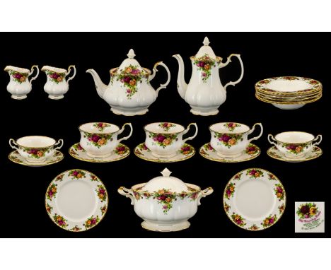 Royal Albert Old Country Roses Set comprising:  six large bowls; a large two handled lidded tureen; seven large platters; six