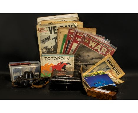 A Collection of Assorted Items comprising of 6 1830's 'the age' newspaper, 4 1940-1941 'the war' newspapers, A selection of p