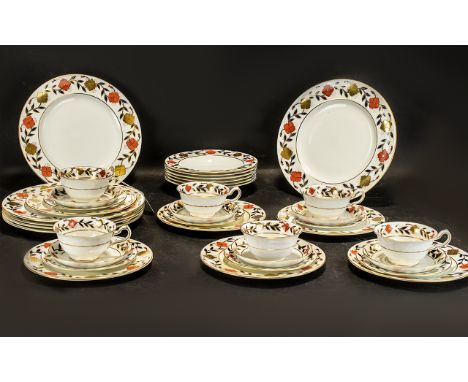 Royal Crown Derby Six Setting Dinner Set, specially made for Tiffany, New York and marked to base. Comprising of 6 large side