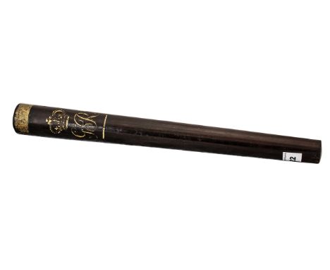 19th Century Truncheon. Early 19th century with the crown decoration and  (G R IV ) inscription, length 14.5 inches, please s