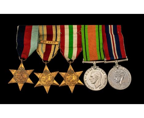 World War II Collection of Military Medals awarded to not named, comprises 1. 193901945 Star with Ribbon; 2.  Eighth Army Afr