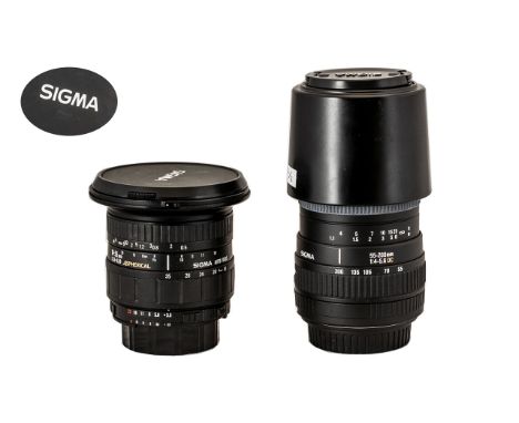 Two Camera Lenses To Include A Sigma Zoom 55-200mm 1:4-5.6 DC 055  &amp; Sigma Zoom 18-35mm 1:3.5-4.5 Auto Focus 