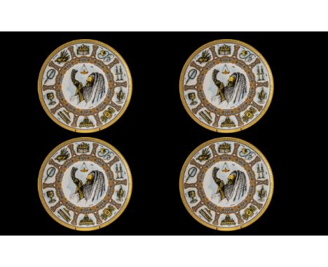 Two Pairs of Goebel Traditions Plates with acid gold border.  Please see images.
