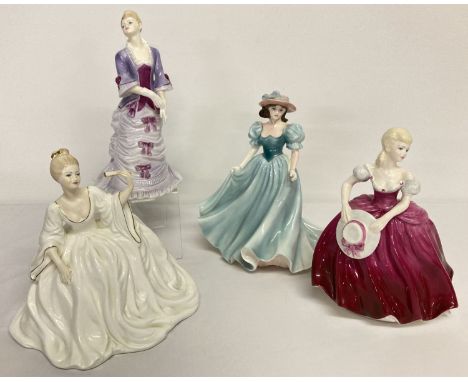 A collection of 4 Coalport ceramic figurines from the "Ladies of Fashion" range, one a/f. Comprising: Kathleen in green dress