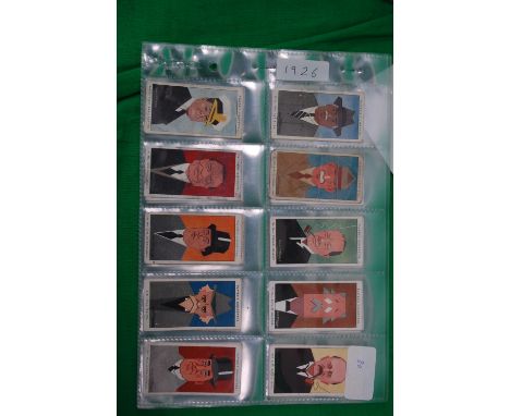 CIGARETTE CARDS; Player's Cigarettes: Incomplete set, 1926, Straight Line Caricatures - series of 50. ( 46 cards total ) 


U