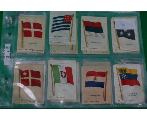 CIGARETTE CARDS; Silk cigarette cards.  B.D.V Cigarettes: 1915.  Flags.  29 in total.


UK POSTAGE & PACKING £2.99 1ST CLASS 