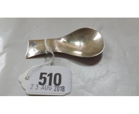 A. E. Jones – a hammered caddy spoon. Chester 1922.  