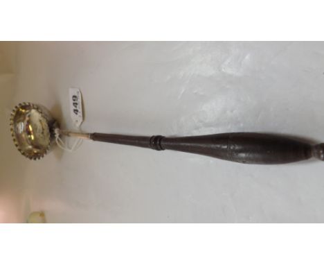 Georgian toddy ladle with turned wood handle -  unmarked        