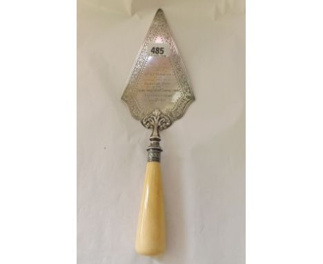 A Victorian presentation trowel 13" long  Sheff   1883 by HA        
