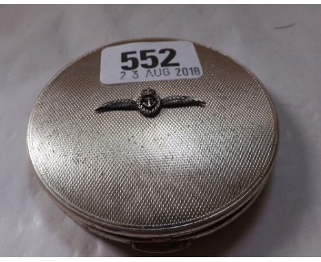 Circular compact with military insignia    