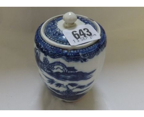 A salopian tea caddy and cover 4 1/2" high    