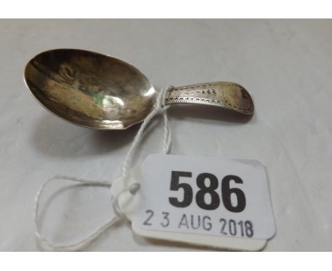George III bright cut caddy spoon, London 1784   