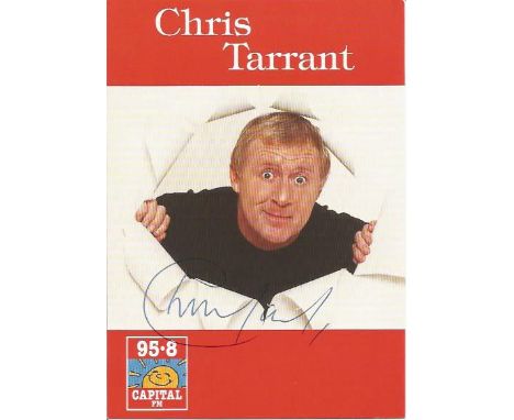 Chris Tarrant signed colour postcard. English radio and television broadcaster. He hosted the ITV Childrens television show T