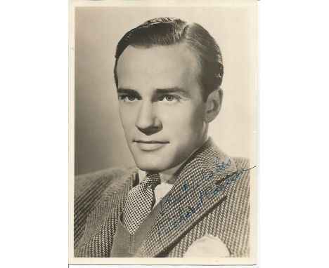 Richard Carlson signed 7x5 vintage photo. April 29, 1912 - November 25, 1977 was an American actor, television and film direc