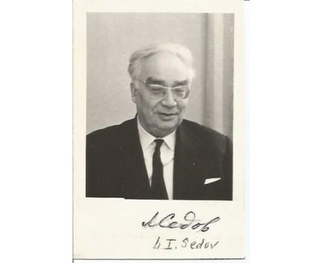 Sputnik Space Engineer Leonid Ivanovitch Sedov signed 6 x 4 b/w portrait photo. Rare autograph of early Russian Space pioneer