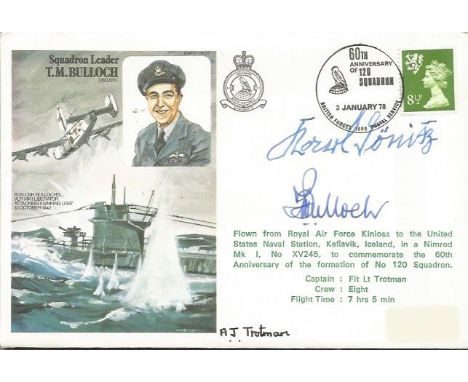 Karl Donitz and Terence Bulloch signed 1978 Sqn Ldr Terence Bulloch Historic Aviators cover. Donitz was head of the U-boat fl
