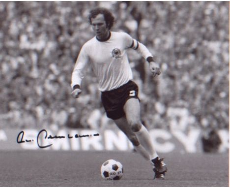 Franz Beckenbauer signed 10 x 8 inch photo. playing for West Germany. Good Condition. All signed items come with our certific