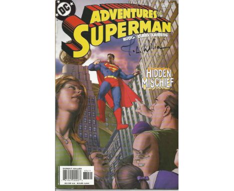 William signed Adventures of Superman - hidden mischief comic. Signed on front cover. Good Condition. All signed items come w