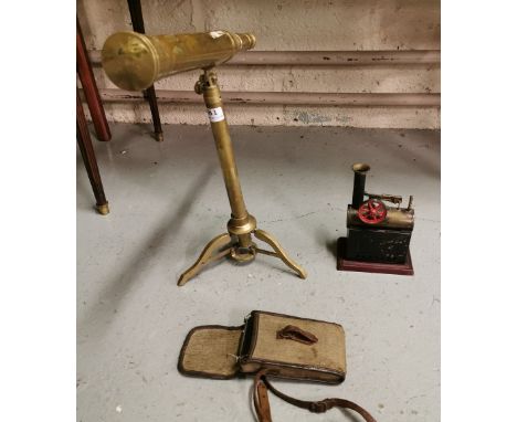 Reproduction Brass Ship’s Telescope, old Agfa Camera &amp; Model German Engine (3)
