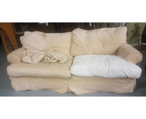 Large 4-seater Sofa with loose covers to the feather cushion seats 