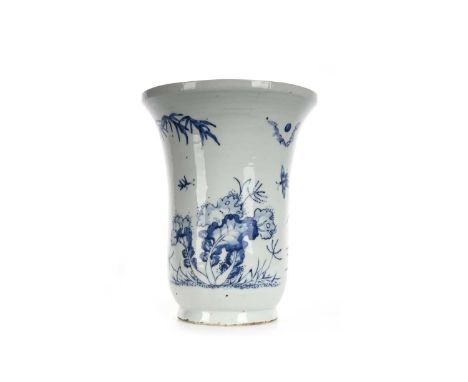 CHINESE BLUE AND WHITE VASE, LATE19TH/EARLY 20TH CENTURY  decorated with a continuous scene of butterflies in flight, amongst