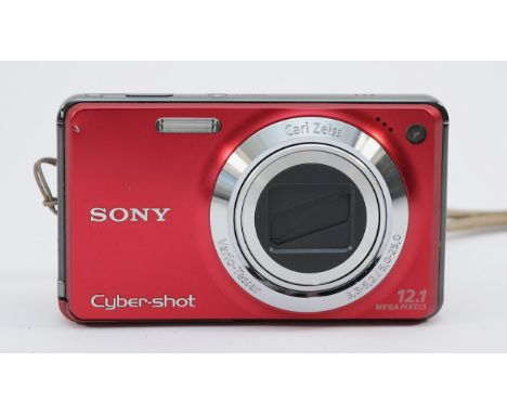 A Sony Cybershot DSC-W270 digital camera, in red.