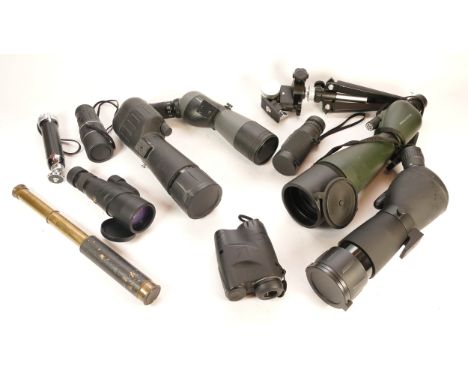 A collection of telescopes, to include, Barr &amp; Stroud, S Bony, and Zennox. (1 box)