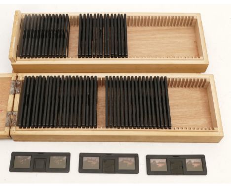Sixty-seven Verascope slides, depicting domestic scenes and interiors from the 1970s and 80s, alongside several transparent s