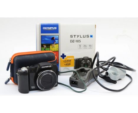 An Olympus stylus DZ-105 digital camera, in box.
