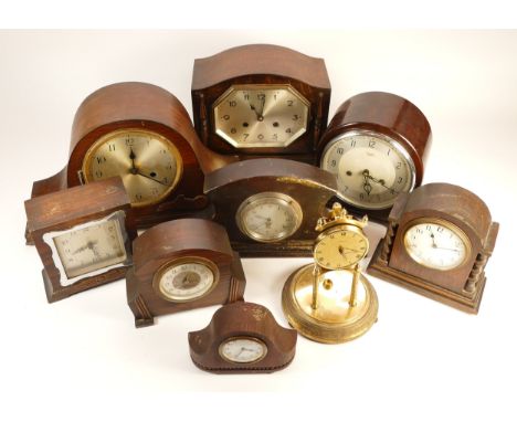 A collection of mid twentieth-century and later mantel and carriage clocks, to include, A Smiths car clock, Westclox, and Met