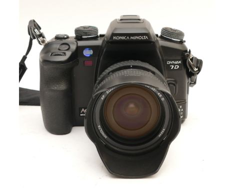 A Konica Minolta Dynax 7D digital camera, with a Minolta f/3.5-45 24-105mm lens.