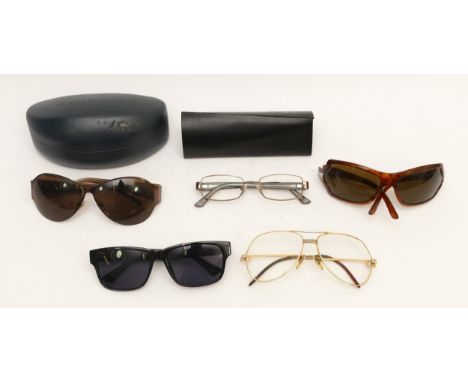 Three pairs of ladies designer sunglasses, to include Tommy Hilfiger, Gucci and Prada, together with two pairs of prescriptio