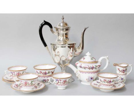 A Royal Worcester Tea Service, together with a silver plated hot water jug