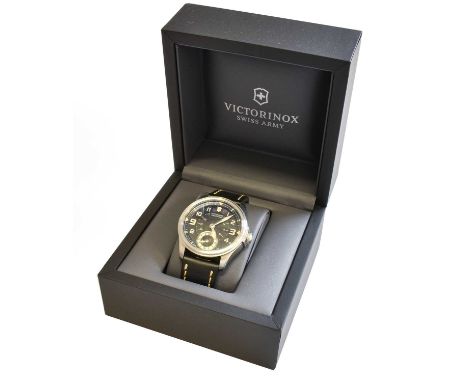 A Stainless Steel Manual Wound Wristwatch, signed Victorinox, and box