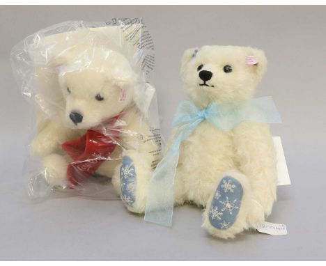 Modern Steiff Let it Snow Bear and Coca Cola Bear, (2)