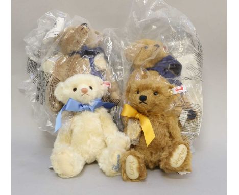 Modern Steiff Teddy Bears Blonde William teddy bear, Harry and Meghan Royal Wedding Bear, House of Windsor bear and white Roy