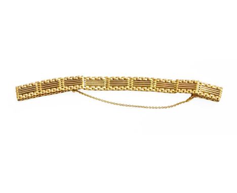 A Gate Link Bracelet, stamped '15', length 17.4cmGross weight 14.8 grams.
