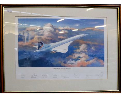 After Timothy O'BrienConcorde - Simply the Best",colour print, limited edition 1144/1950, signed by the artist and crew.