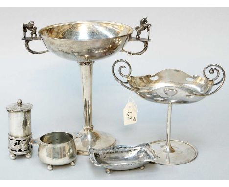 A Collection of Assorted Arts and Crafts Style Silver, comprising a cup, by Charles Boyton, London, 1936, engraved 'R.W.Y.C. 