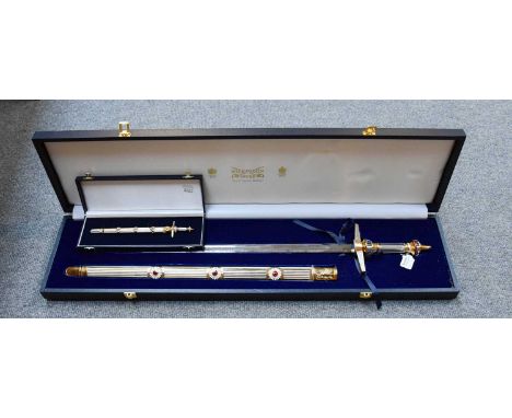 An Elizabeth II Parcel-Gilt Silver, Enamel, 'Gem' and Acrylic-Set Sword, by Wilkinson Sword Ltd., Birmingham, 2002, Numbered 