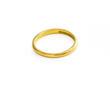 A 22 Carat Gold Band Ring, finger size TGross weight 4.2 grams