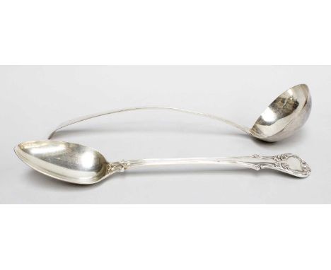 A George III Silver Soup-Ladle and A William IV Silver Basting-Spoon, The First by Hester Bateman, London, 1785, The Second, 