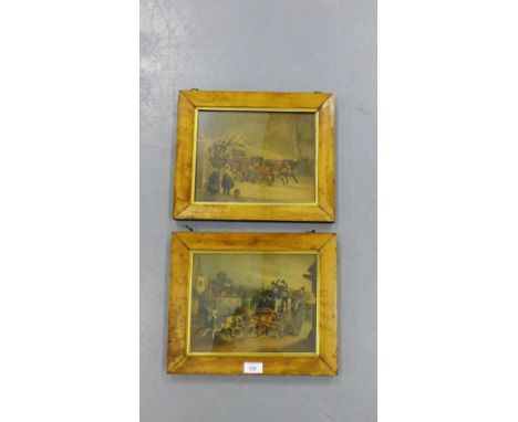 A pair of Coaching prints to include, 'Quite Full' and 'All Right', each in a glazed maple frame, (2) 27cm x 22cm 
