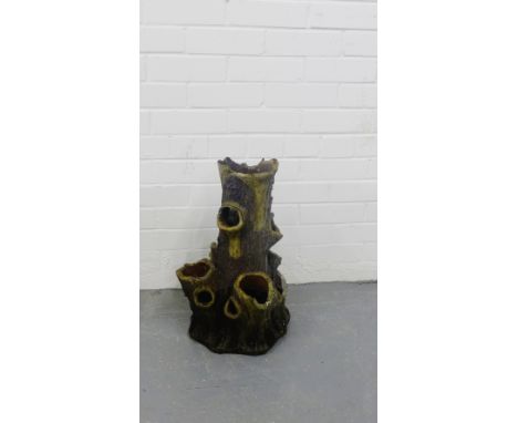 A salt glazed garden planter of naturalistic form, height 49cm 