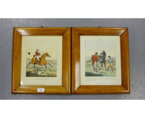 A companion pair of Henry Alken framed coloured prints to include 'I shall soon lose all my ideas' and 'I say my hearty chap,
